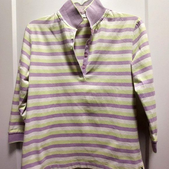 IZOD FLEX Women's Cotton Stretch Collared 3/4 Sleeves V-Neck Pullover Size S/P - Picture 6 of 11